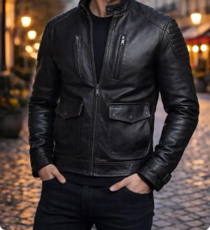 Veste en cuir pour homme
